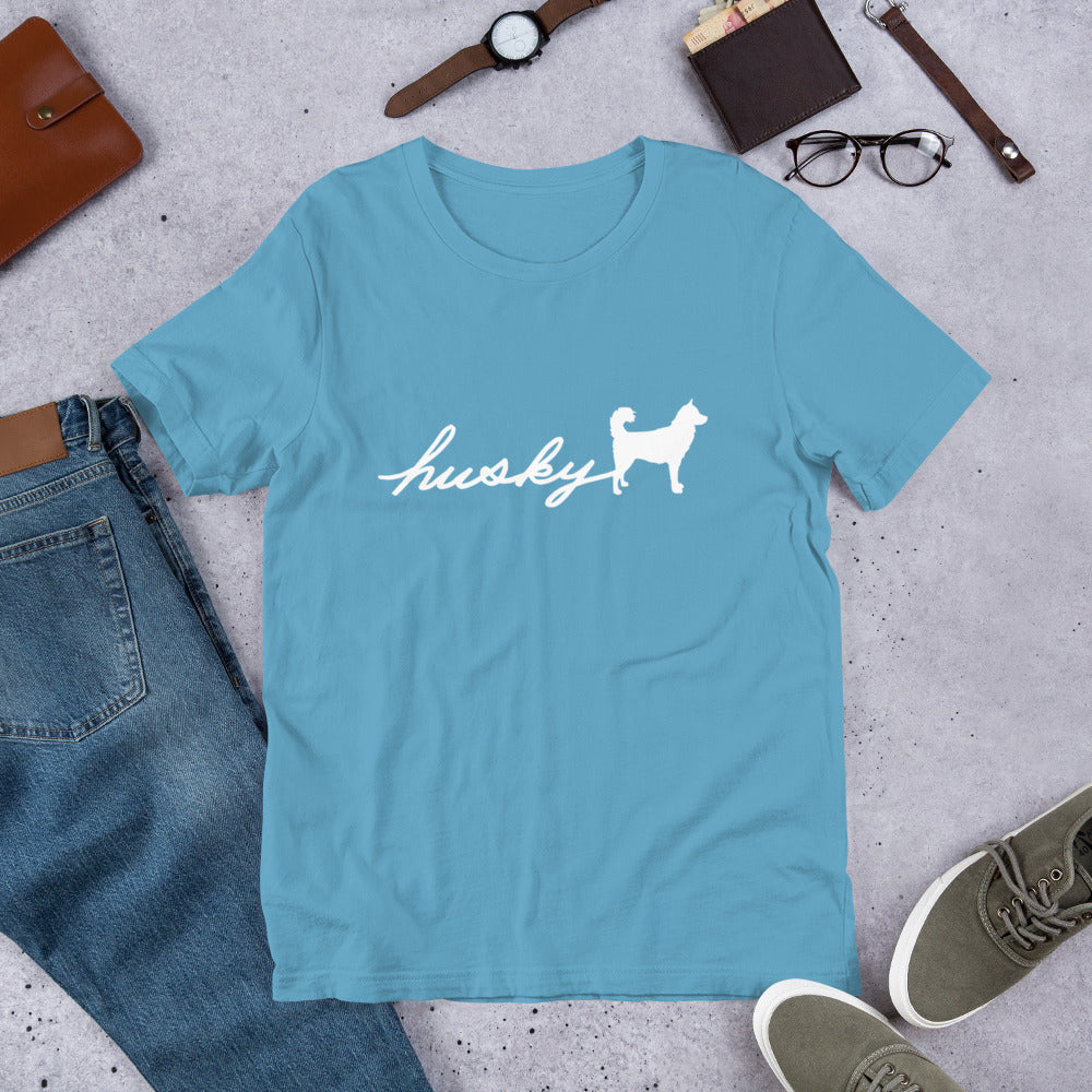 Husky Script - Soft Style Tee - Siberian Husky Dogs