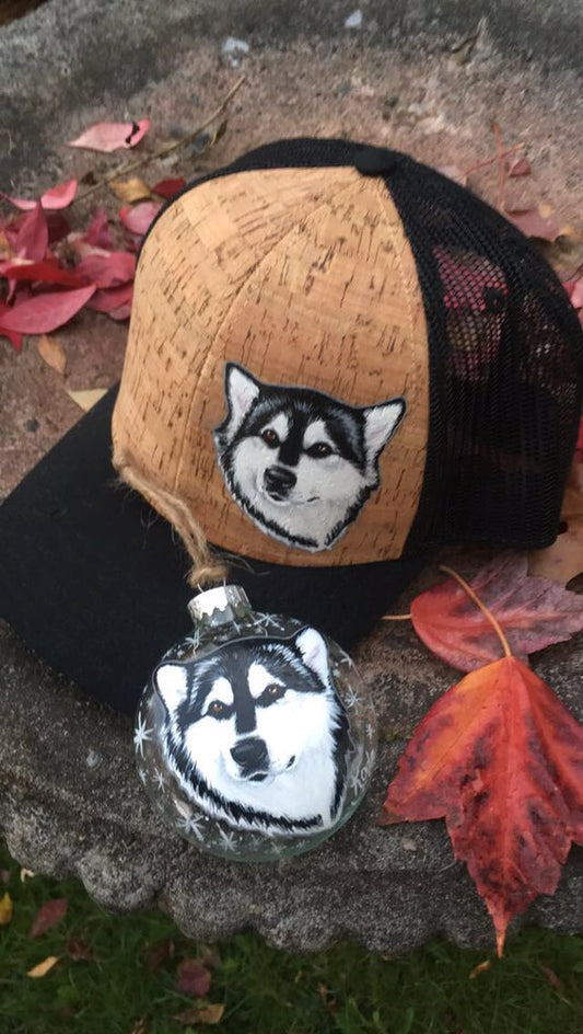 Hand-Painted Wood Cork Hats w/ Your Dog, Cat or Any Animal You Want!