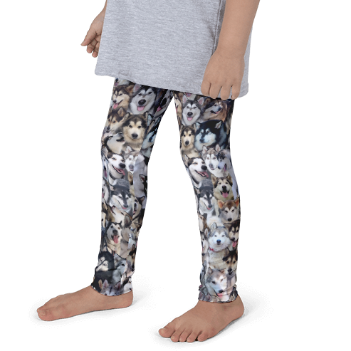 Kids Leggings! Alaskan Malamute Dog Photo Pattern - Made in America