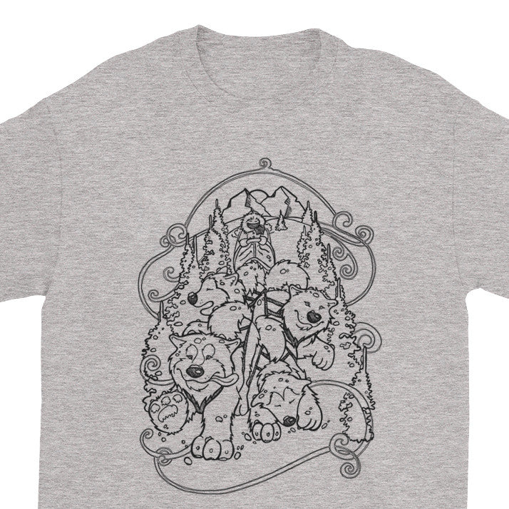 Alaskan Malamute Sled Dog Illustration T-Shirt