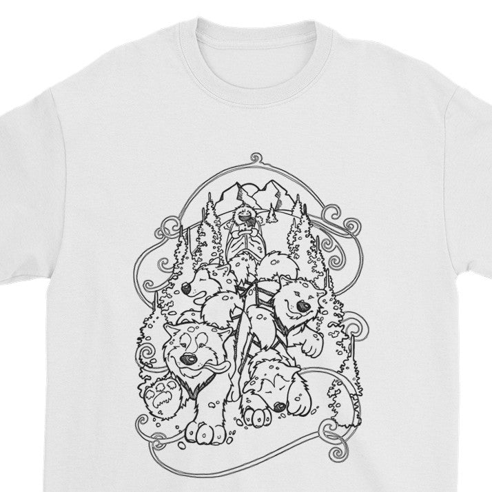 Alaskan Malamute Sled Dog Illustration T-Shirt