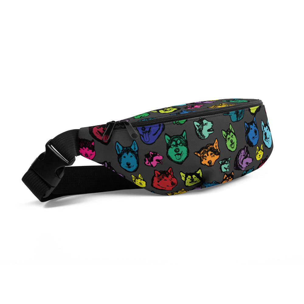 Alaskan Malamute Fanny Pack - Colorful Face Pattern