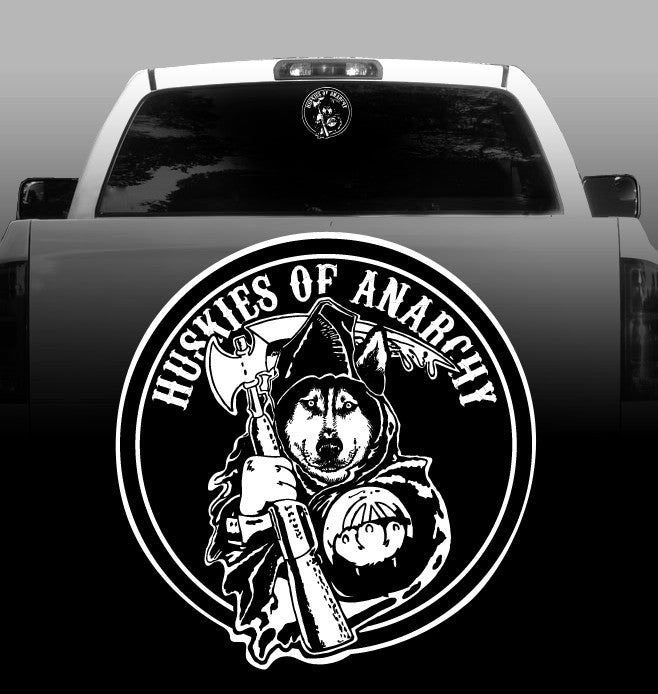 Huskies of Anarchy Vinyl Decal - Siberian Husky - Car, Vehicle, Sticker
