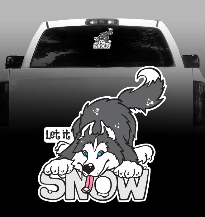 Let it Snow Husky - Siberian Husky - Car, Vehicle, Sticker