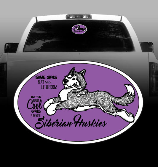 Cool Girls Vinyl Decal - Siberian Husky - Car, Vehicle, Sticker
