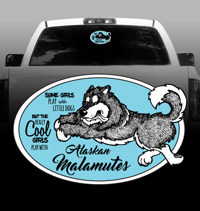 Cool Girls Vinyl Decal - Alaskan Malamute - Car, Vehicle, Sticker