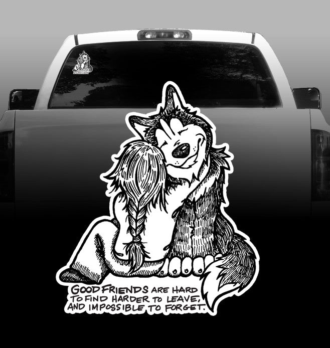 Good Friends - Vinyl Decal Car Sticker - Siberian Husky