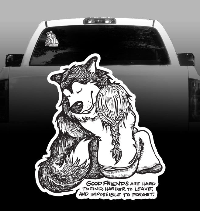 Good Friends - Vinyl Decal Car Sticker - Alaskan Malamute