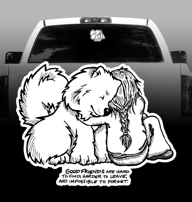 Good Friends Samoyed Mom - Vinyl Decal - Car, Vehicle, Sticker