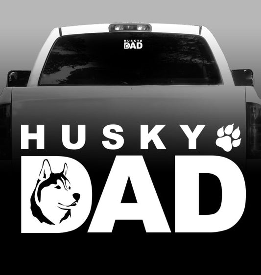 Husky Dad Vinyl Decal - Siberian Husky - Car, Vehicle, Sticker
