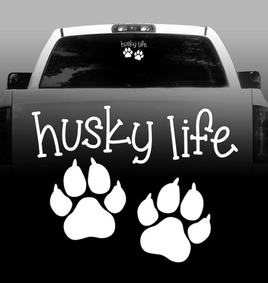 Husky Life Vinyl Decal - Siberian Husky - Car, Vehicle, Sticker