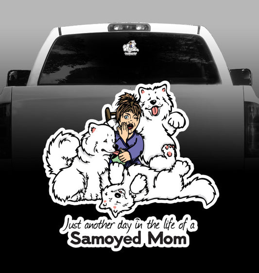 Life of a Samoyed Mom - Vinyl Decal - Car, Vehicle, Sticker