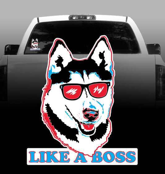 Like a Boss - Vinyl Decal - Siberian Husky - Car, Vehicle, Sticker
