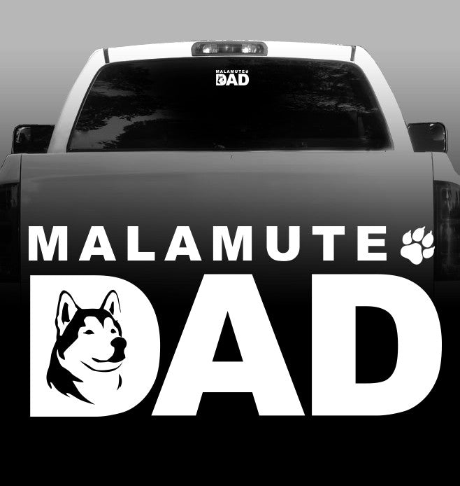 Malamute Dad Vinyl Decal - Alaskan Malamute - Car, Vehicle, Sticker