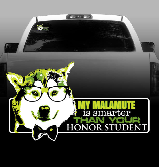 Malamute Honor Student Vinyl Decal - Alaskan Malamute- Car, Vehicle, Sticker