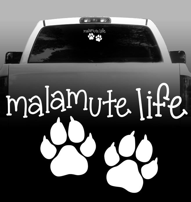 Malamute Life Vinyl Decal - Alaskan Malamute- Car, Vehicle, Sticker