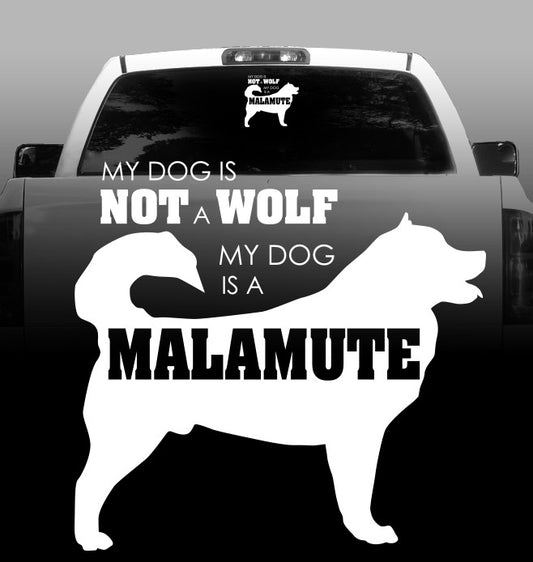 Not a Wolf Vinyl Decal - Alaskan Malamute - Car, Truck, Window