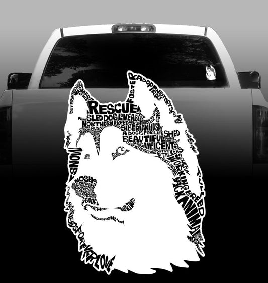 Husky Words -Vinyl Decal - Siberian Husky-sticker-outdoor vinyl