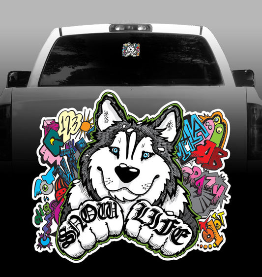 Snow Life - Vinyl Decal - Siberian Husky - Car, Vehicle, Sticker