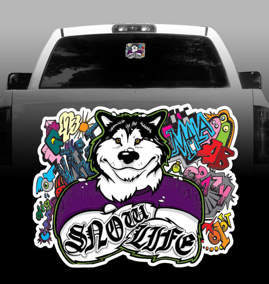 Snow Life - Vinyl Decal - Alaskan Malamute - Car, Vehicle, Sticker