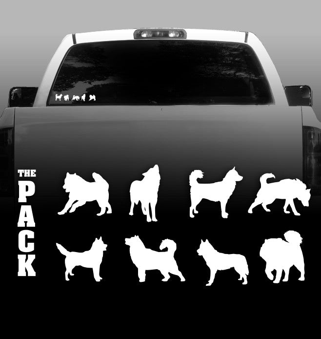 The Pack Vinyl Decal - Siberian Husky - Alaskan Malamutes - Car, Vehicle, Sticker