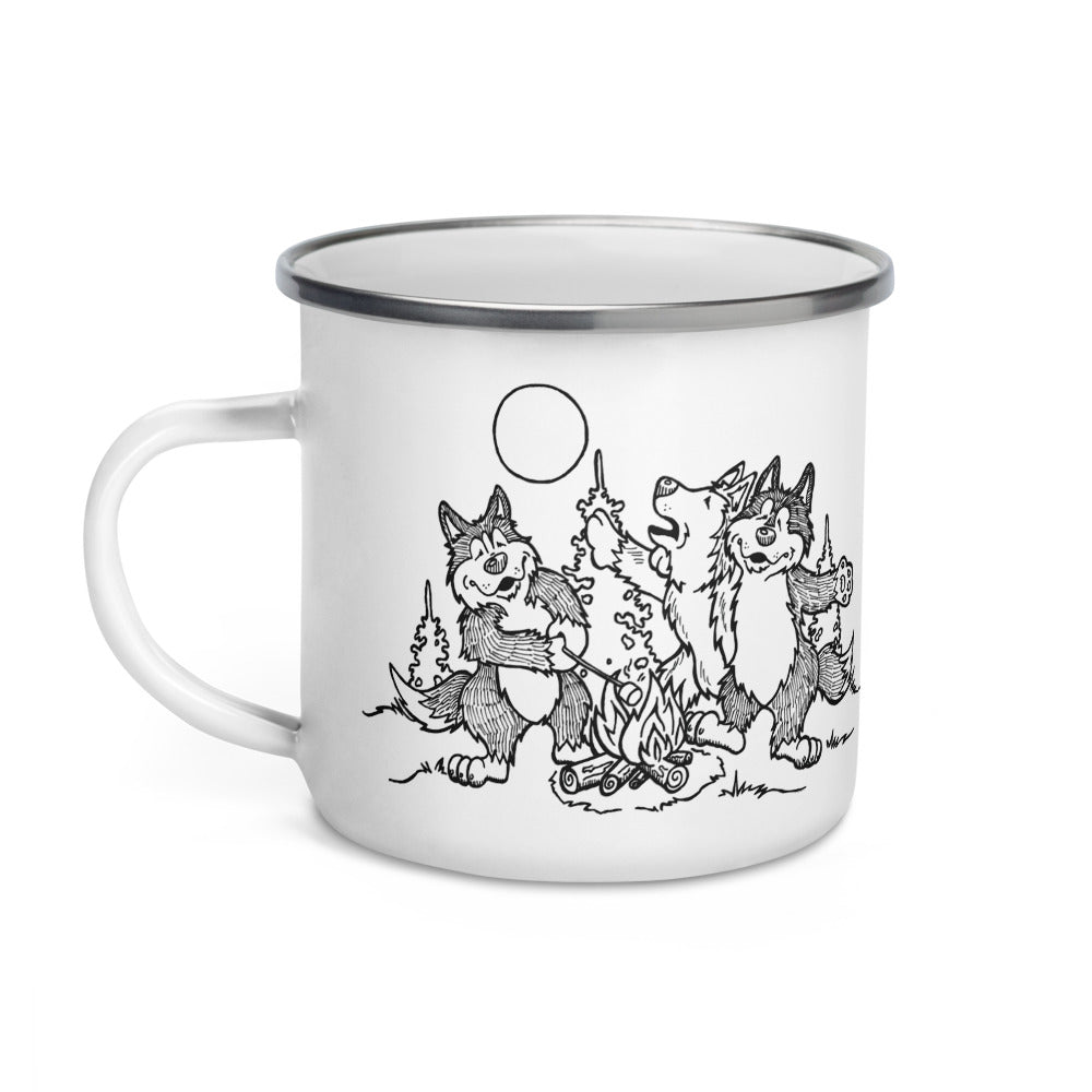 Siberian Husky Camp Enamel Mug - Coffee Mug