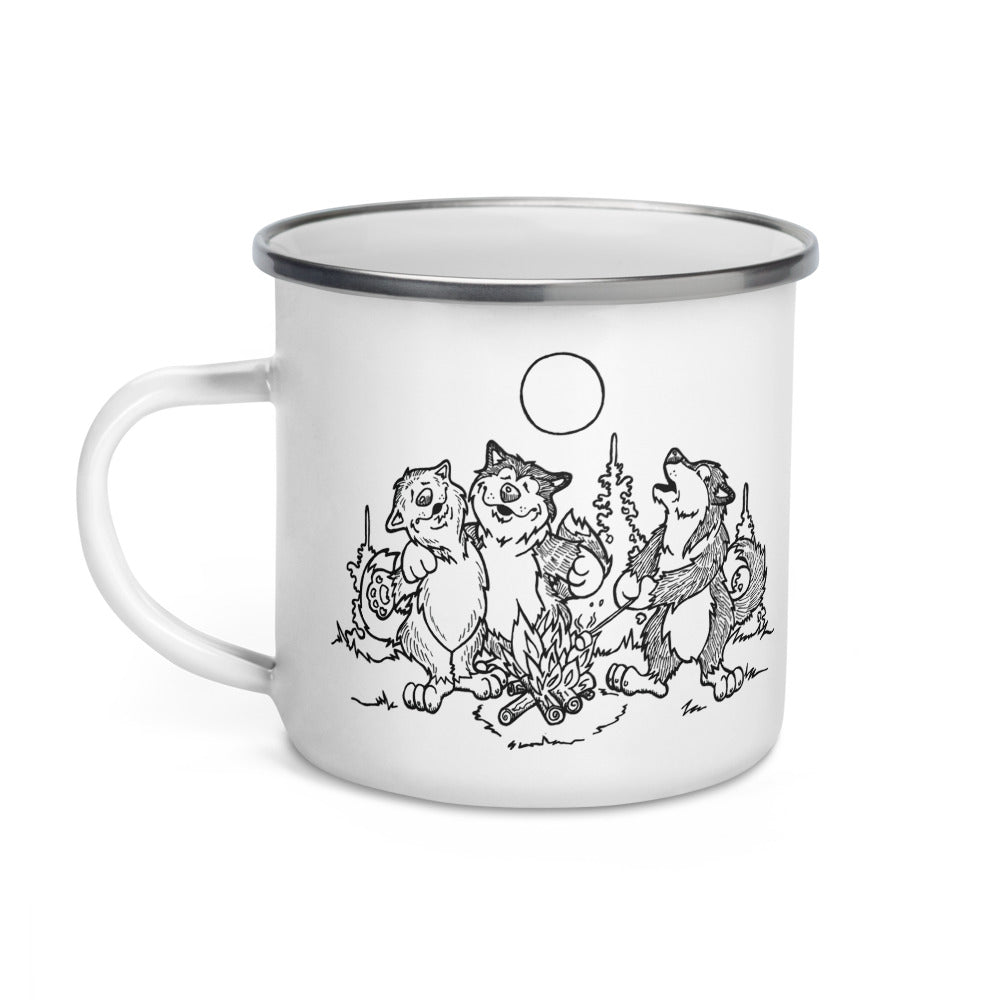 Alaskan Malamute Camp Enamel Mug - Coffee Mug