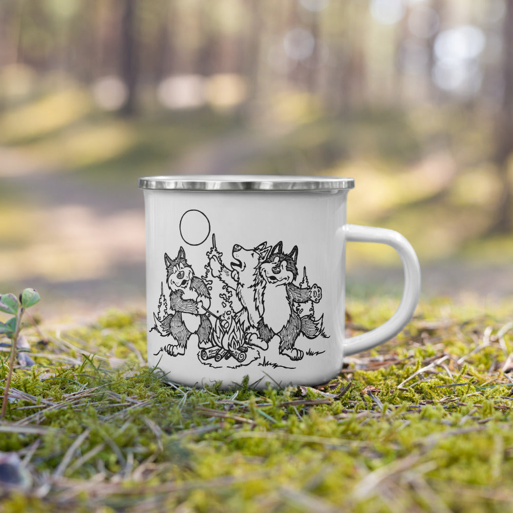 Siberian Husky Camp Enamel Mug - Coffee Mug