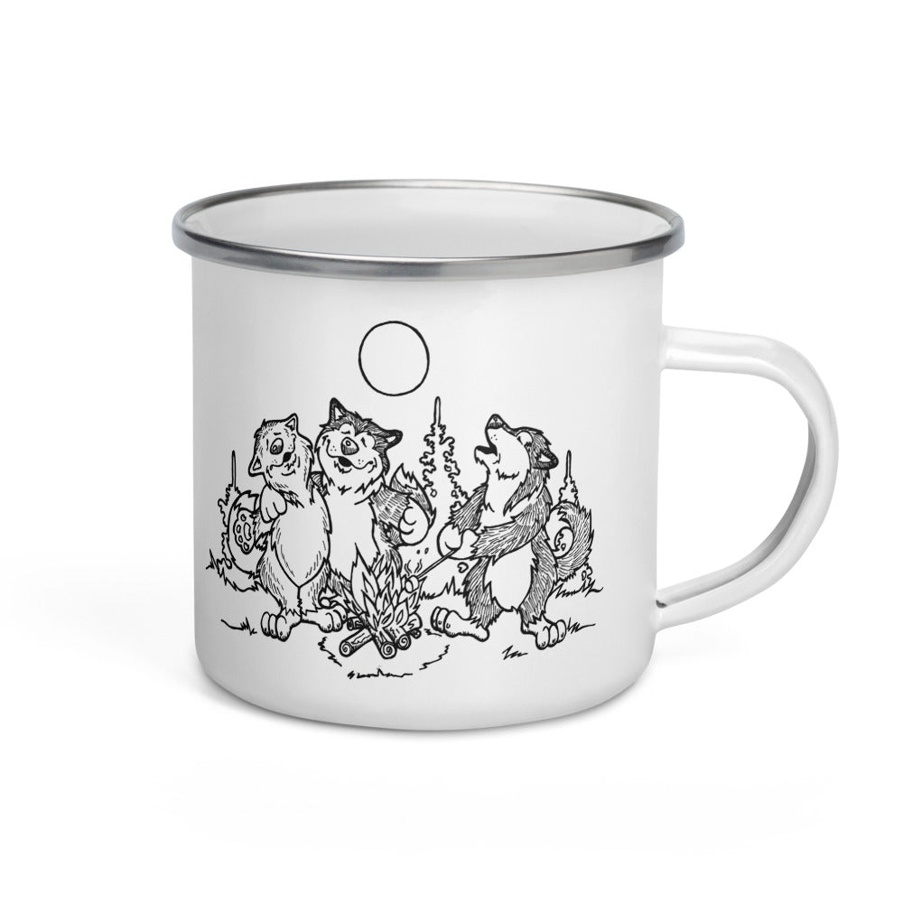 Alaskan Malamute Camp Enamel Mug - Coffee Mug