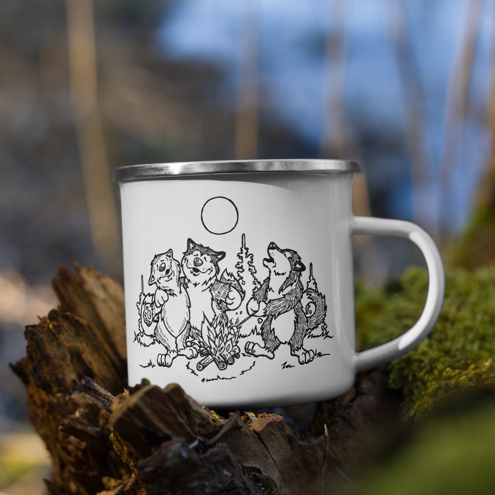 Alaskan Malamute Camp Enamel Mug - Coffee Mug