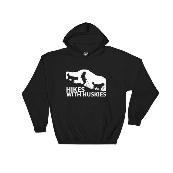 Hikes With Huskies - Siberian Husky - Pullover Hoodie 8 oz