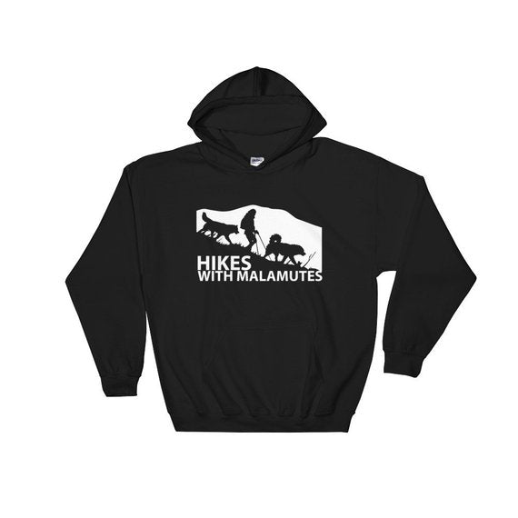 Hikes With Malamutes - Alaskan Malamute - Pullover Hoodie 8 oz