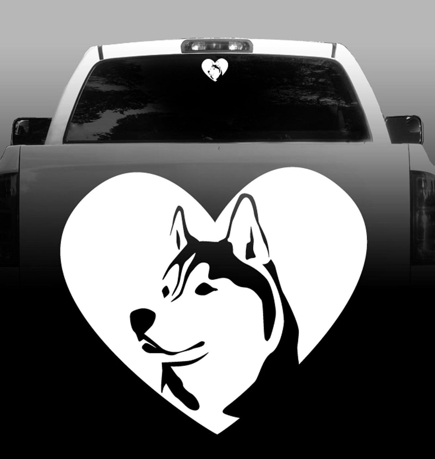 Husky Heart - Vinyl Decal - Siberian Husky - Car, Vehicle, Sticker