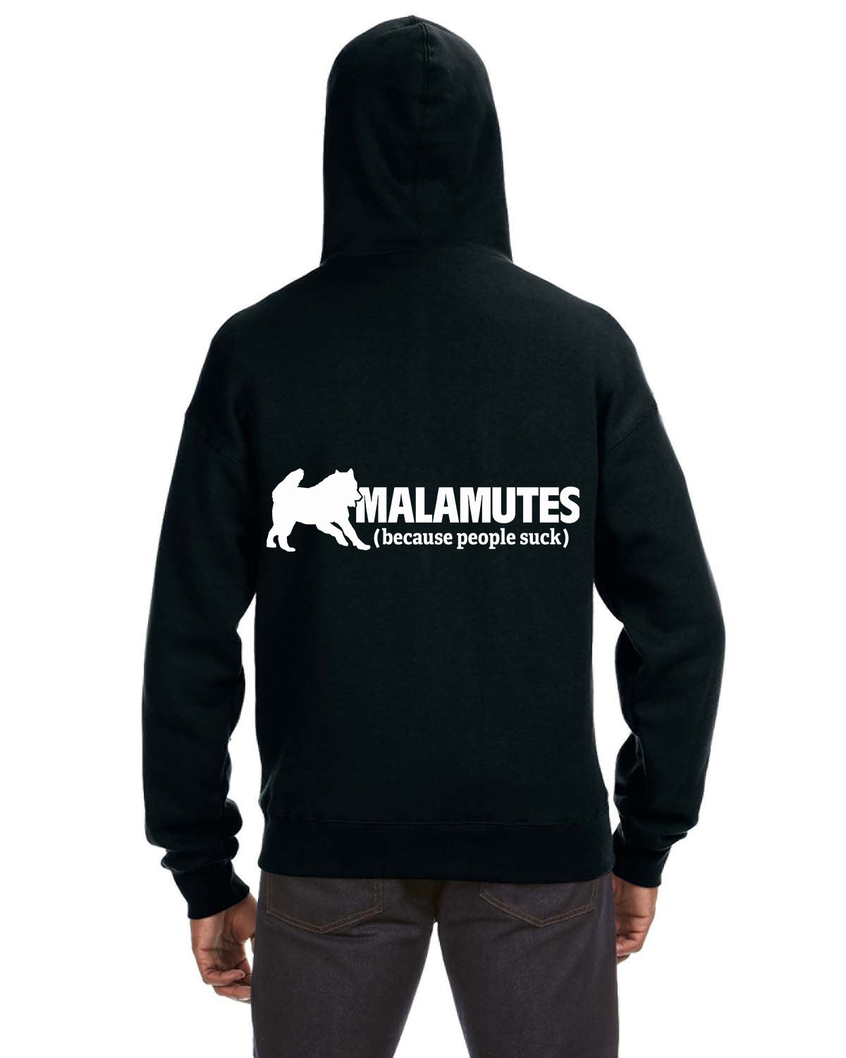 Malamutes (because people suck) - Alaskan Malamute - Sled Dog Zip Hoodie