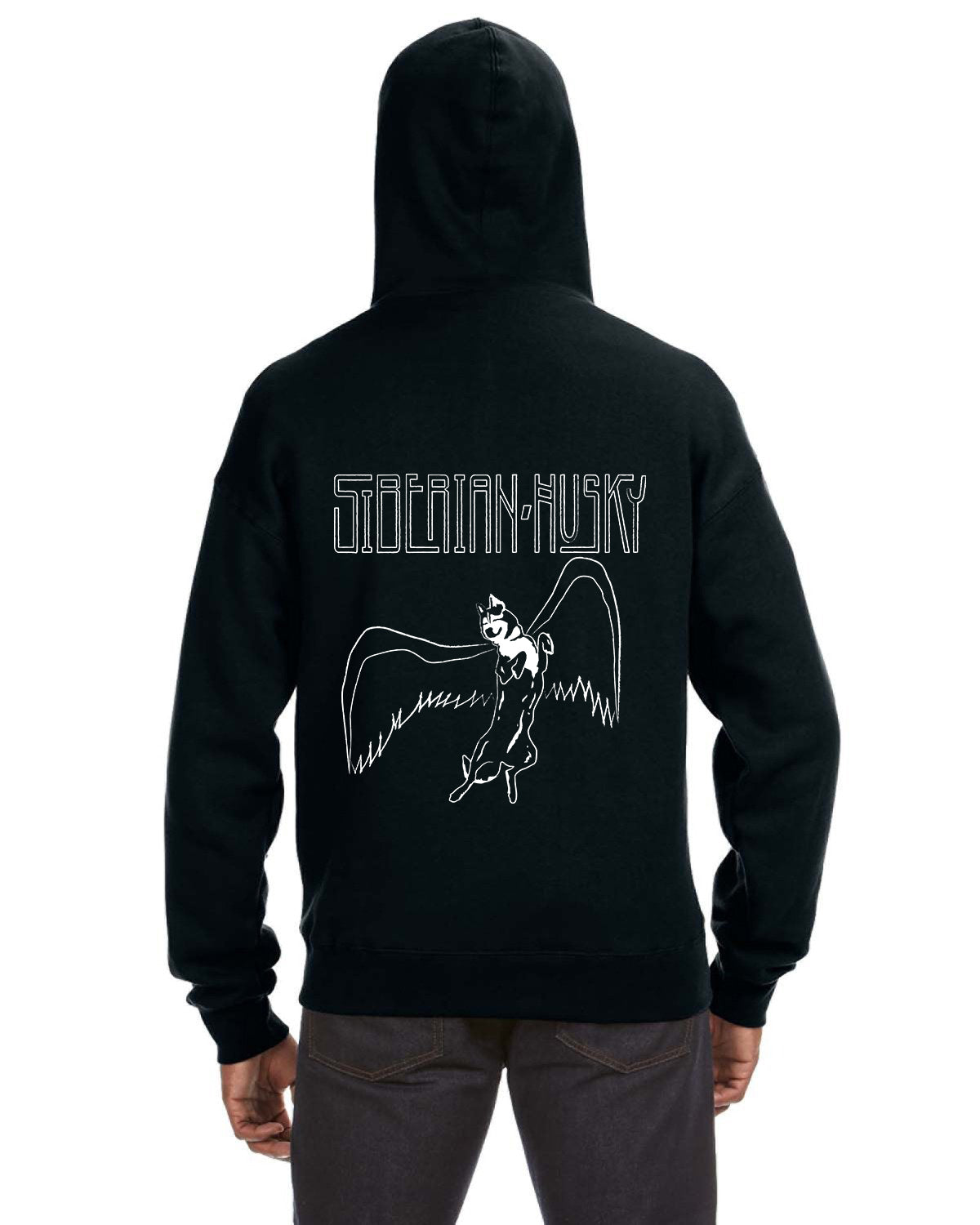 Huskies Rock Led Zeppelin Siberian Husky Sled Dog Zip Hoodie