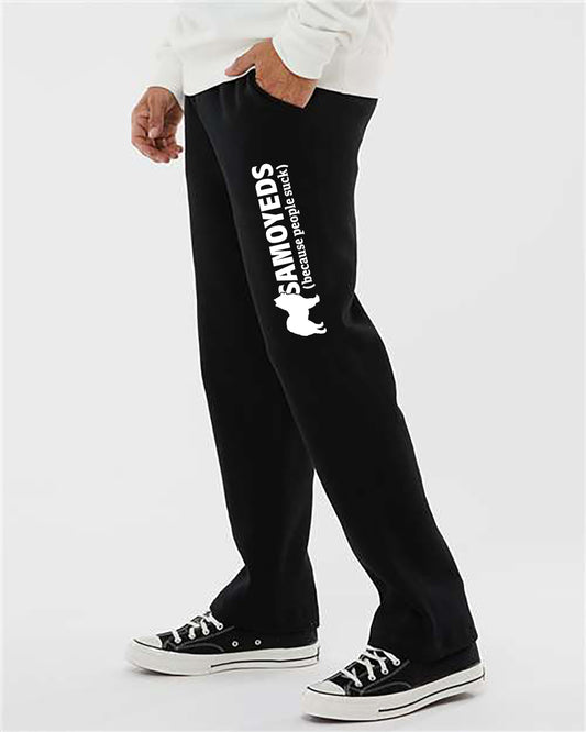 Samoyeds (Because People Suck) - Open Bottom Sweatpants