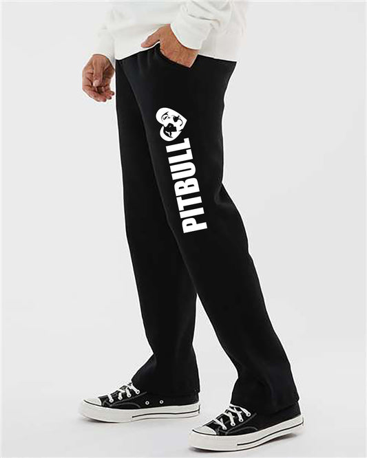 Pitbull Heart -  Pitbull Terrier Love - Open Bottom Sweatpants