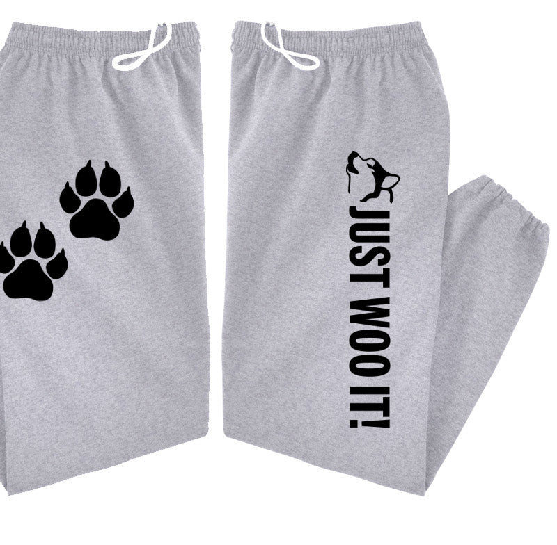 JUST WOO IT! - Siberian Husky - Alaskan Malamute - Sled Dog Sweatpants - Adult, Men, Women Unisex