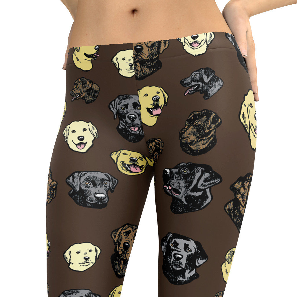 Labrador Retriever - Dog Art Illustration Pattern on Leggings – Labs - Made in America