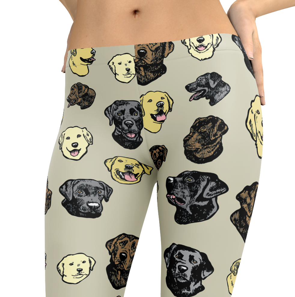 German Shepherd Dog Art Illustration Pattern on Leggings – Made in