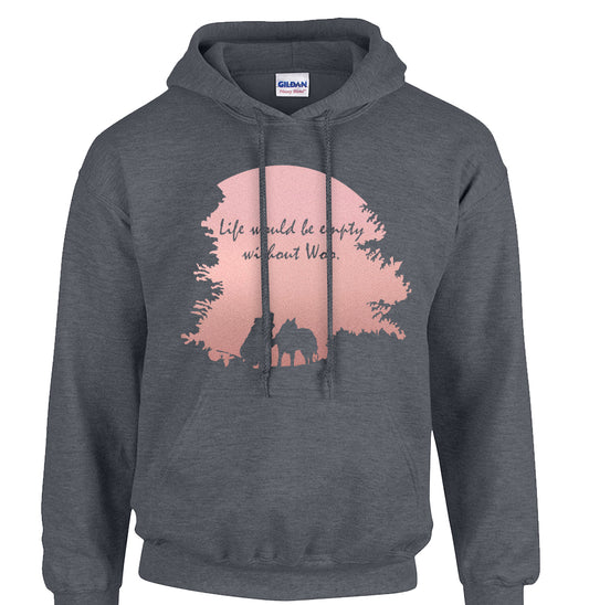 Life is Would Be Empty Without Woo - Metallic Print Pull Over Hoodie - Siberian Husky - Alaskan Malamute