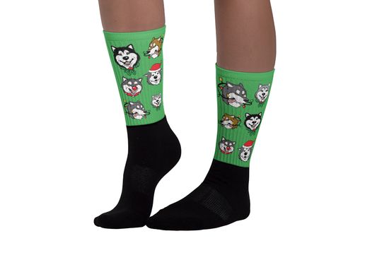 Alaskan Malamute Christmas Pattern Sublimation Socks