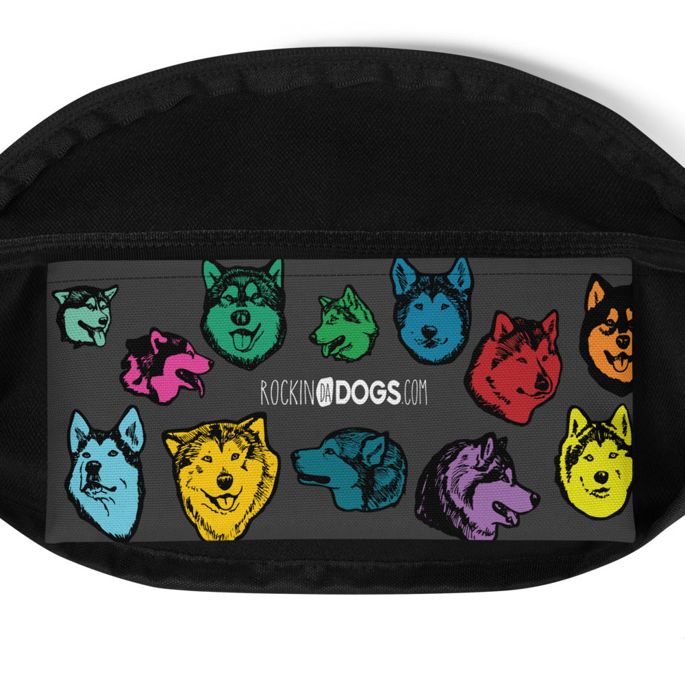 Alaskan Malamute Fanny Pack - Colorful Face Pattern