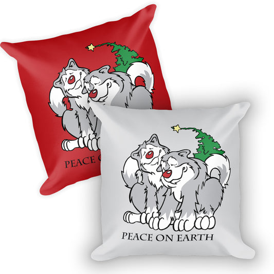 Peace on Earth - Alaskan Malamute Christmas, Holiday Large Square Throw Pillow