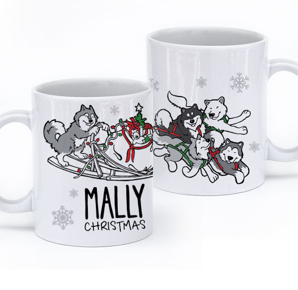 Mally Christmas - Alaskan Malamute Mug - Coffee Mug