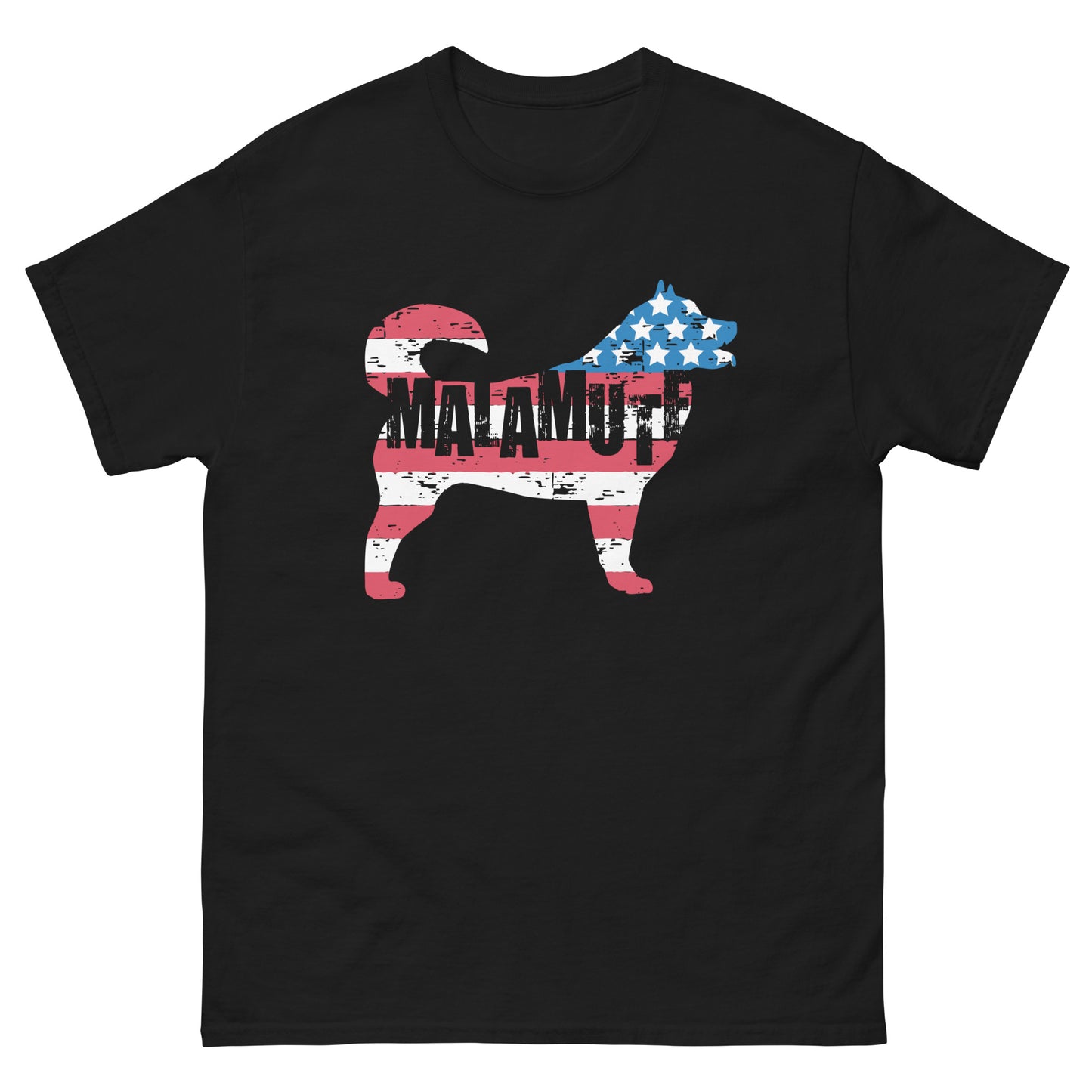 Alaskan Malamute American Flag T-Shirt