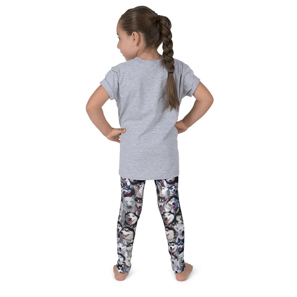 Kids Leggings! Siberian Husky Dog Photo Pattern - Huskies – Made in America