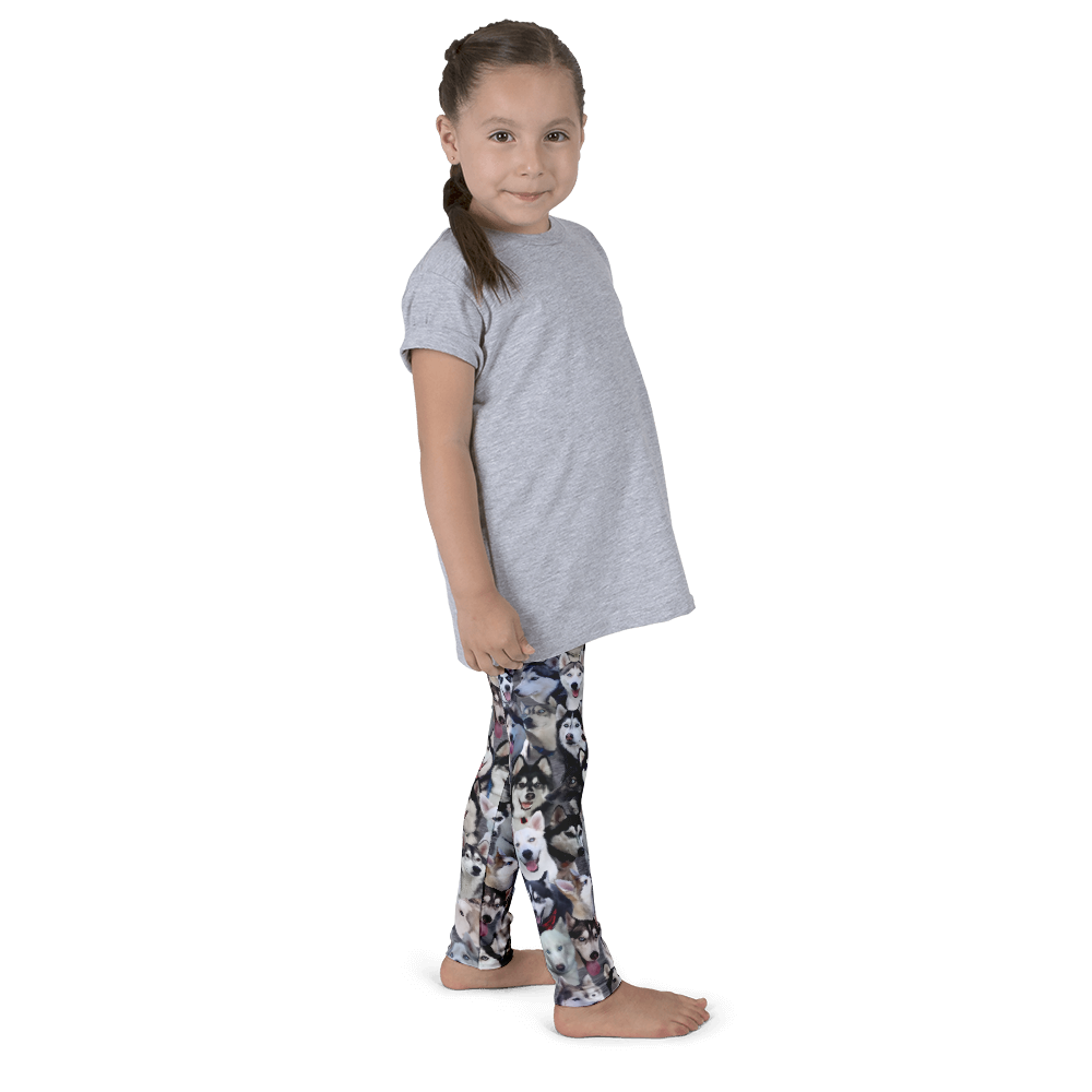 Kids Leggings! Siberian Husky Dog Photo Pattern - Huskies – Made in America
