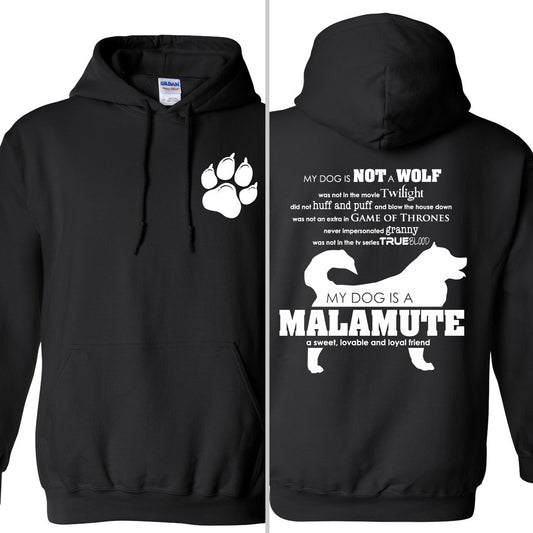 My Dog is Not a Wolf, My Dog is a Malamute - Sled Dog Zip Hooded Sweatshirt