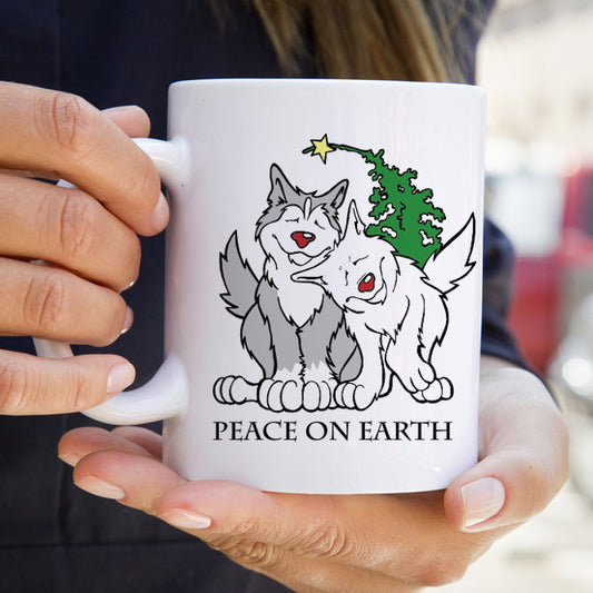 Peace on Earth - Siberian Husky Mug - Coffee Mug
